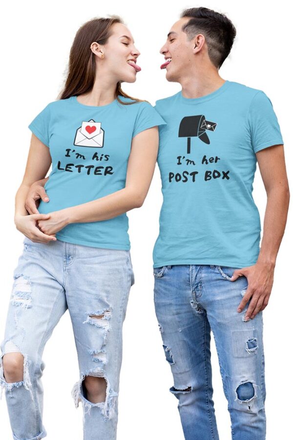 I'm his Letter, I'm her Post Box Valentine Couples T-Shirt - DK