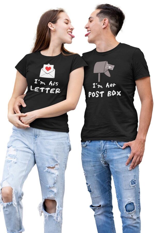 I'm his Letter, I'm her Post Box Valentine Couples T-Shirt - LT