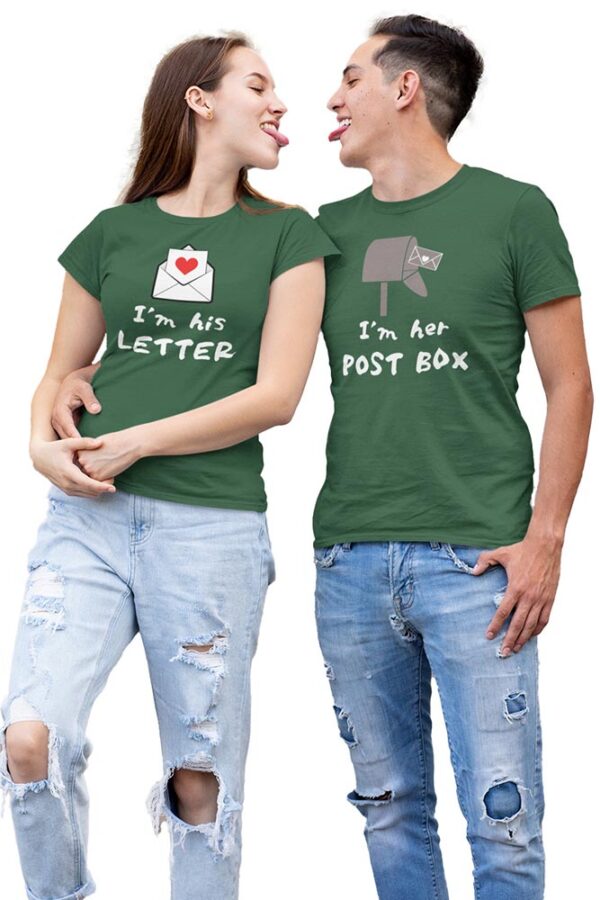 I'm his Letter, I'm her Post Box Valentine Couples T-Shirt - LT - Image 2