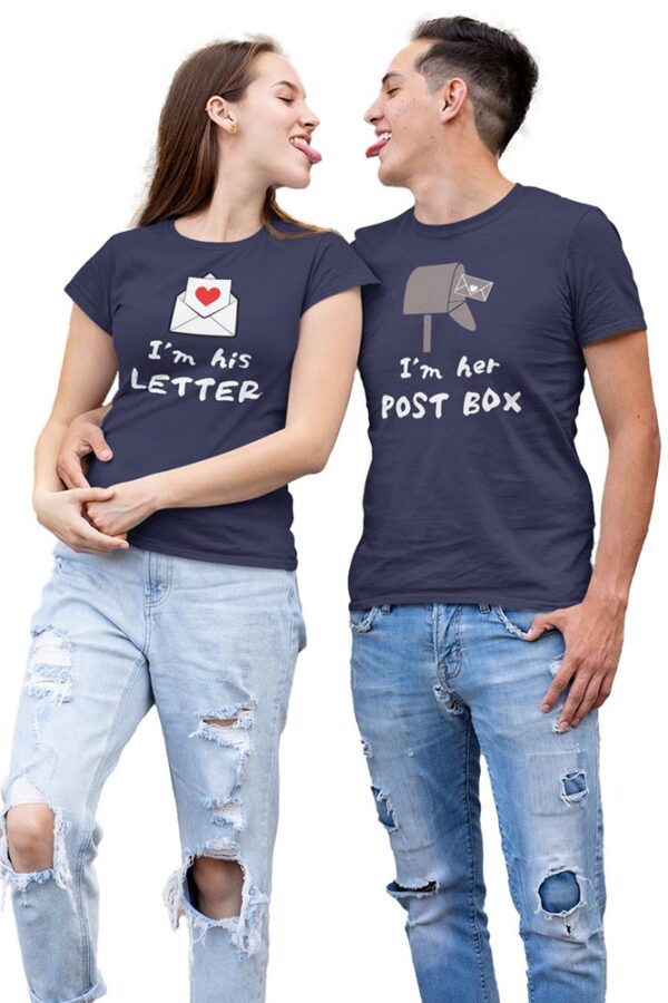 I'm his Letter, I'm her Post Box Valentine Couples T-Shirt - LT - Image 4