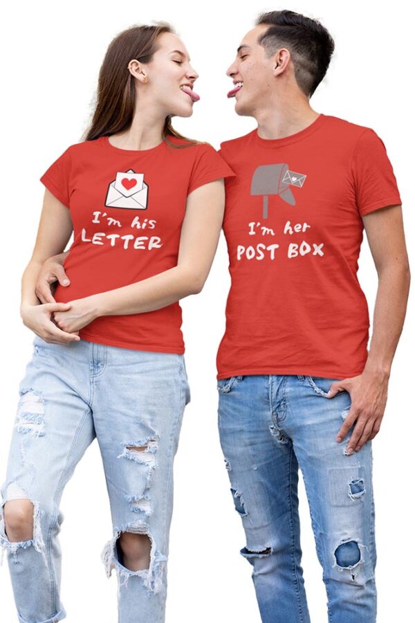 I'm his Letter, I'm her Post Box Valentine Couples T-Shirt - LT - Image 6