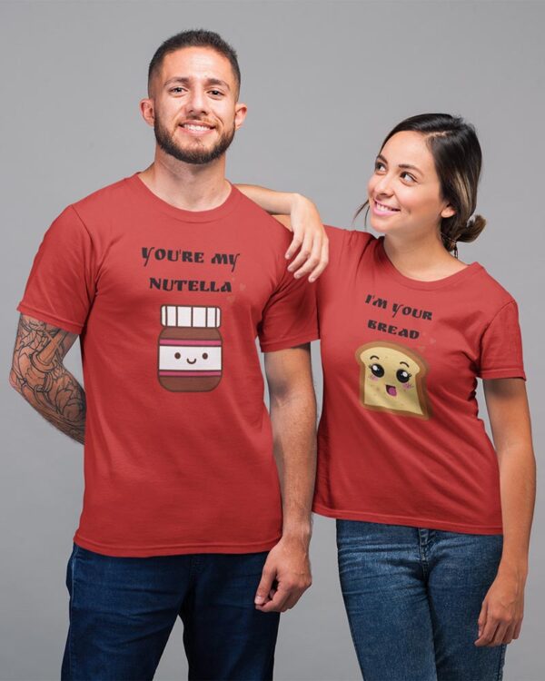 I'm your Bread, You're my Nutella Valentine Couples T-Shirt - DK - Image 3