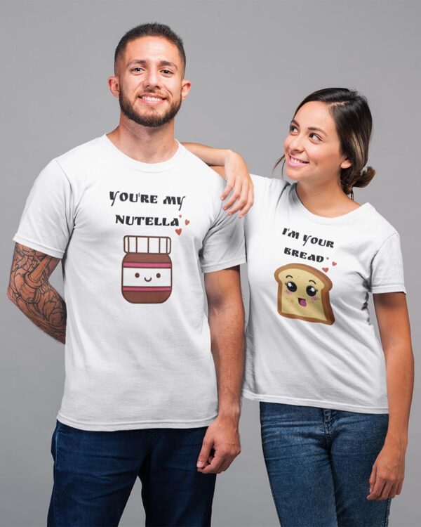 I'm your Bread, You're my Nutella Valentine Couples T-Shirt - DK - Image 6