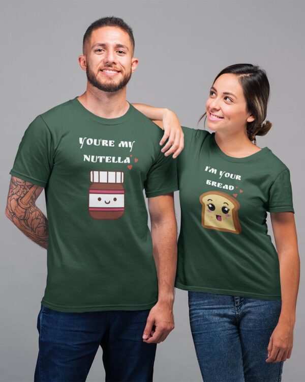 I'm your Bread, You're my Nutella Valentine Couples T-Shirt - LT - Image 2