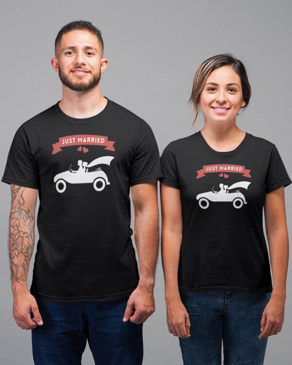 Just Married Valentine Couples T-Shirt - LT