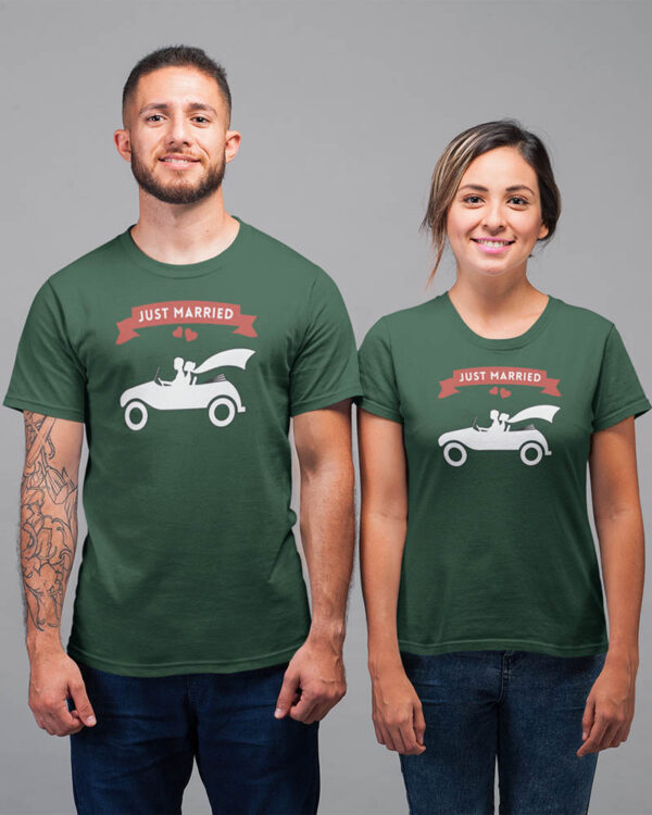 Just Married Valentine Couples T-Shirt - LT - Image 2