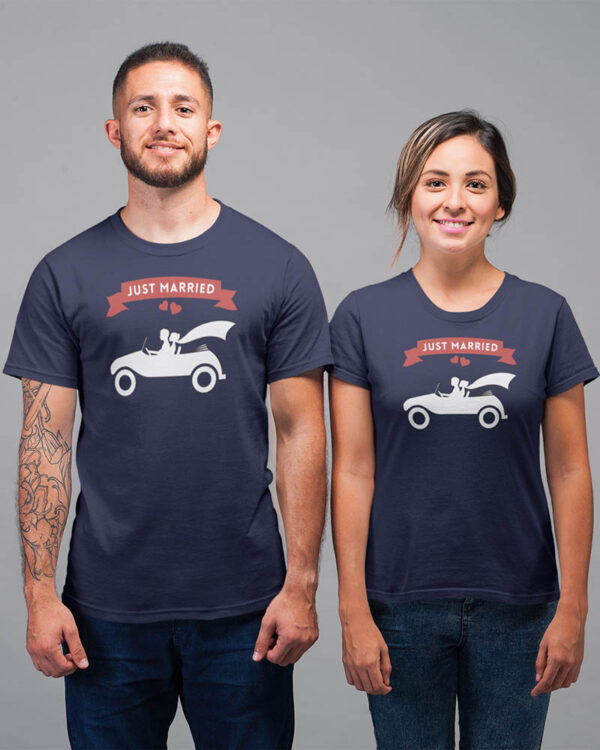 Just Married Valentine Couples T-Shirt - LT - Image 4