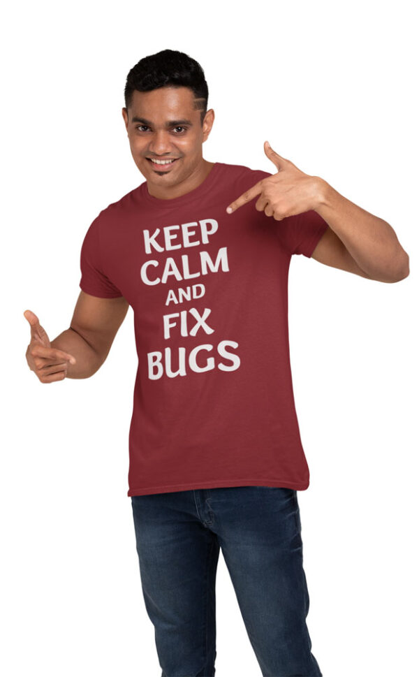 Keep Calm And Fix Bugs Programmer T-Shirt for Men - LT - Image 2