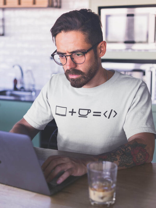 Lap Coffee Code Programmer T-Shirt for Men - DK