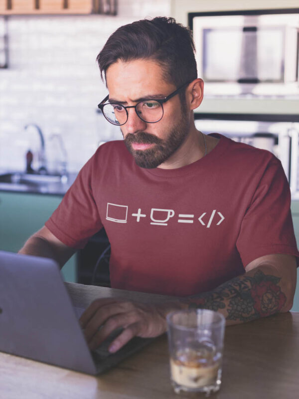 Lap Coffee Code Programmer T-Shirt for Men - LT