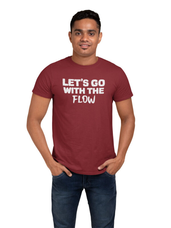 Let's Go With The Flow Positivity Men's T-Shirt - LT - Image 2