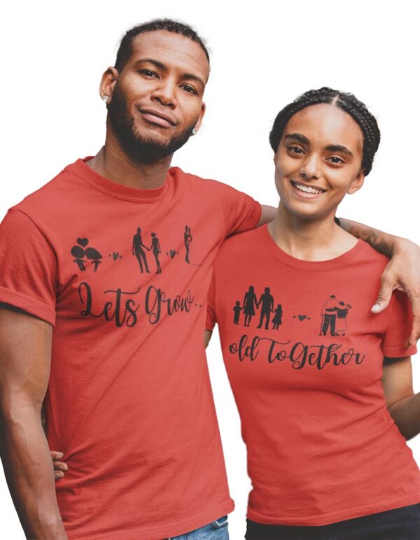 Let's Grow Old Together Valentine Couples T-Shirt - DK - Image 2