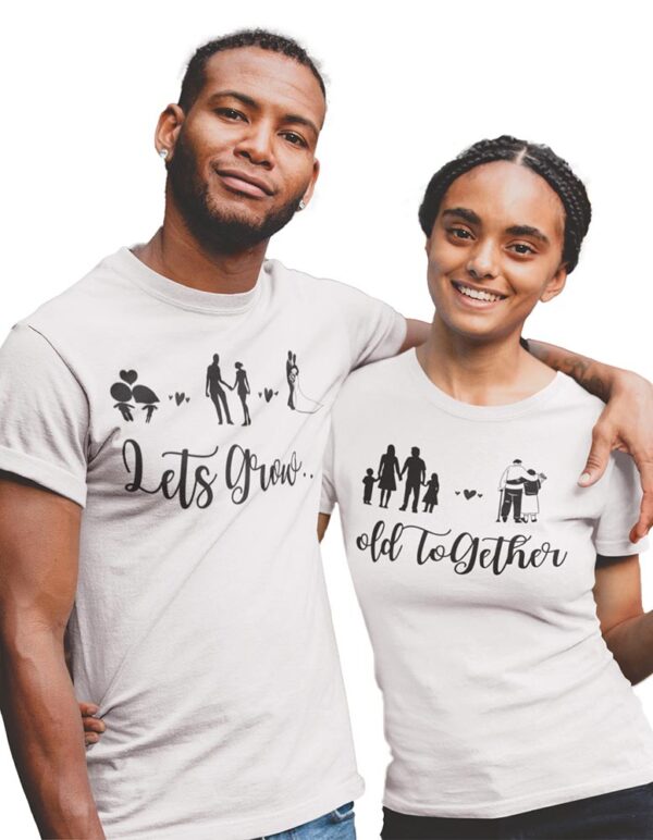 Let's Grow Old Together Valentine Couples T-Shirt - DK - Image 4