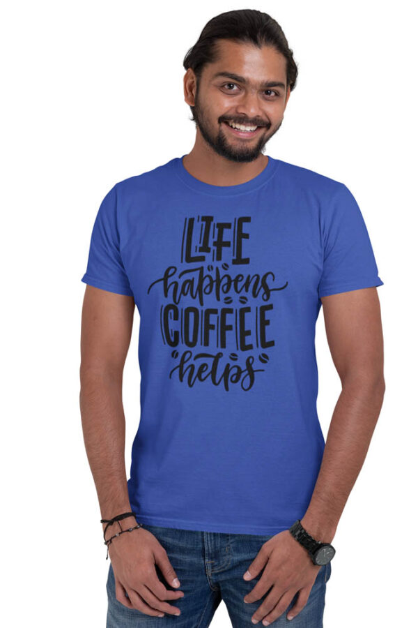 Life Happens Coffee Helps T-Shirt for Men - DK - Image 3