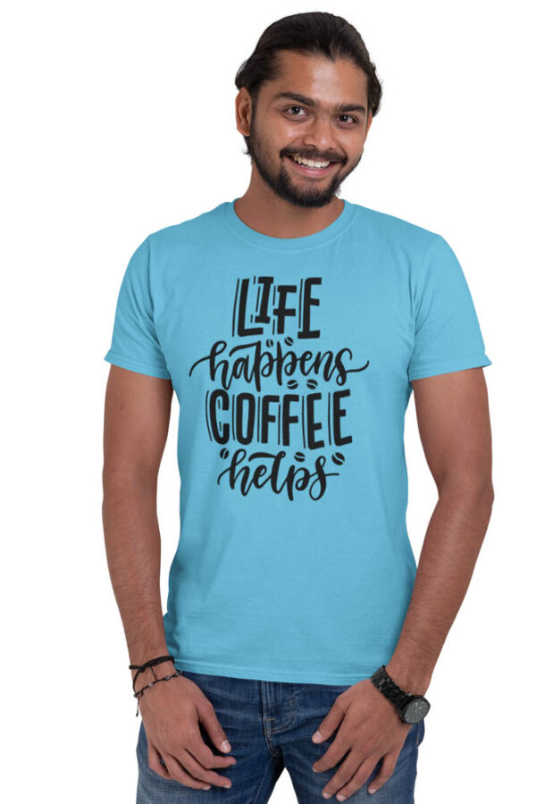 Life Happens Coffee Helps T-Shirt for Men - DK - Image 4