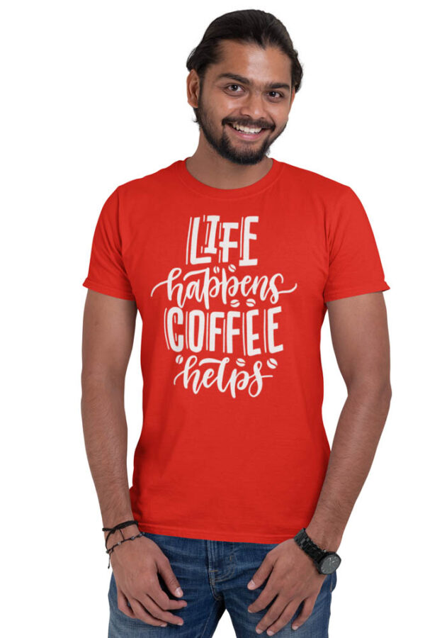 Life Happens Coffee Helps T-Shirt for Men - LT - Image 4