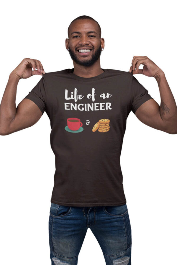 Life of an Engineer; Tea and Biscuit T-Shirt for Men - Image 3