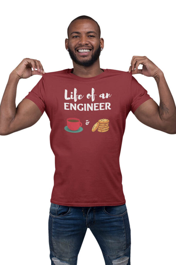 Life of an Engineer; Tea and Biscuit T-Shirt for Men - Image 4