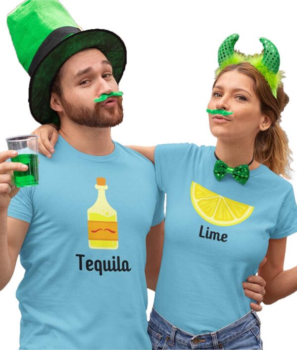 Lime Tequila Valentine Couples T-Shirt - DK