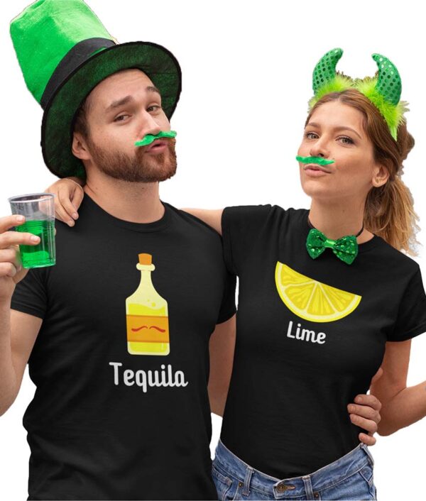 Lime Tequila Valentine Couples T-Shirt - LT - Image 6