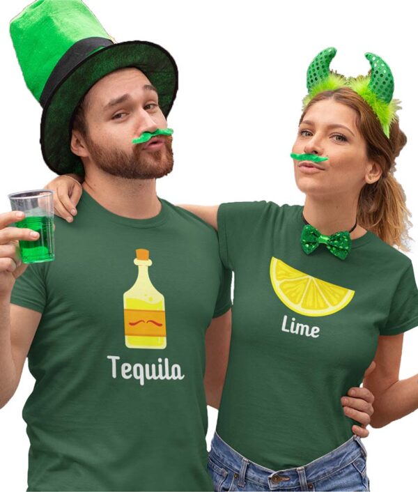 Lime Tequila Valentine Couples T-Shirt - LT