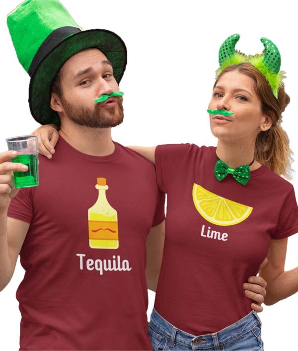 Lime Tequila Valentine Couples T-Shirt - LT - Image 2