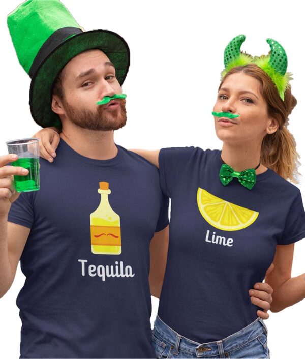 Lime Tequila Valentine Couples T-Shirt - LT - Image 3