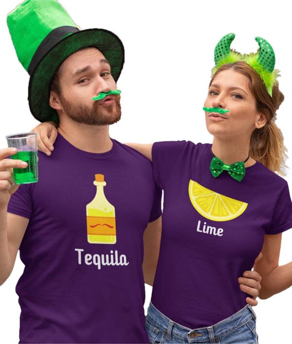 Lime Tequila Valentine Couples T-Shirt - LT - Image 4