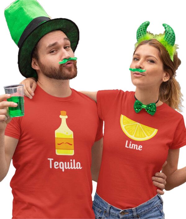 Lime Tequila Valentine Couples T-Shirt - LT - Image 5