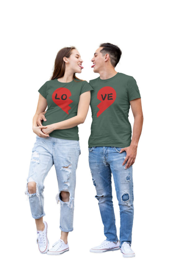 Love Heart Half Couple T-Shirt - Image 2