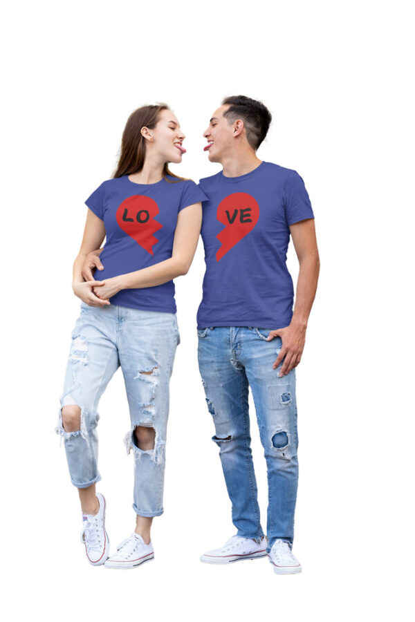 Love Heart Half Couple T-Shirt - Image 5