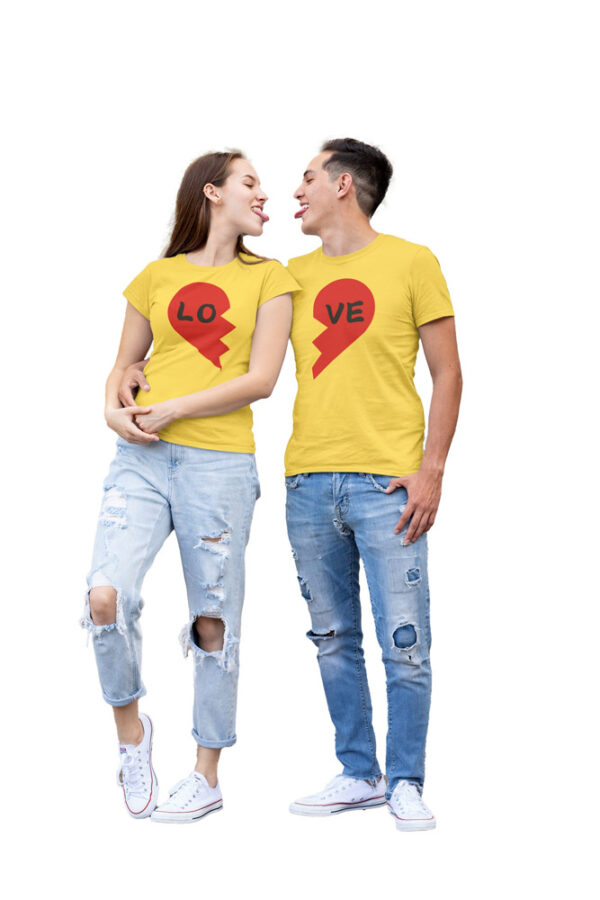 Love Heart Half Couple T-Shirt - Image 8