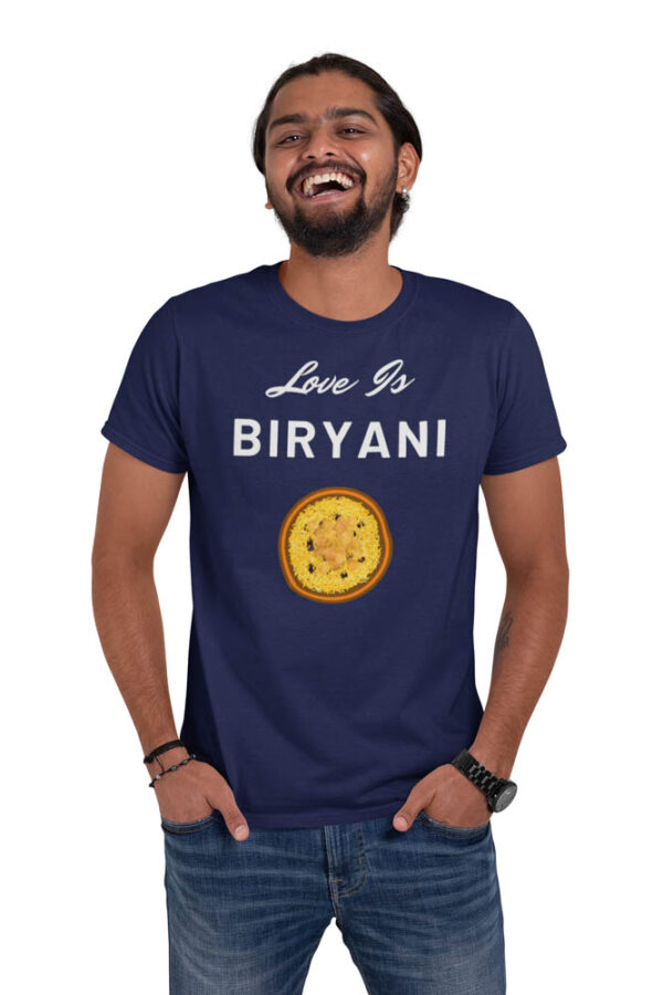 Love is Biryani Foodie T-Shirt for Men - Image 2