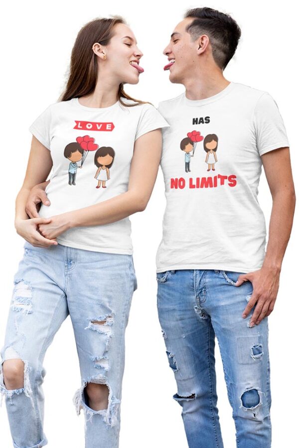 Love has No Limits Valentine Couples T-Shirt - DK - Image 2