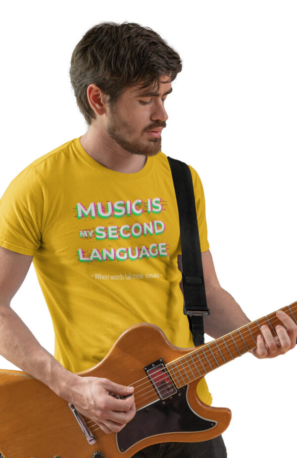 Music Is My Second Language Men's T-Shirt - Image 2