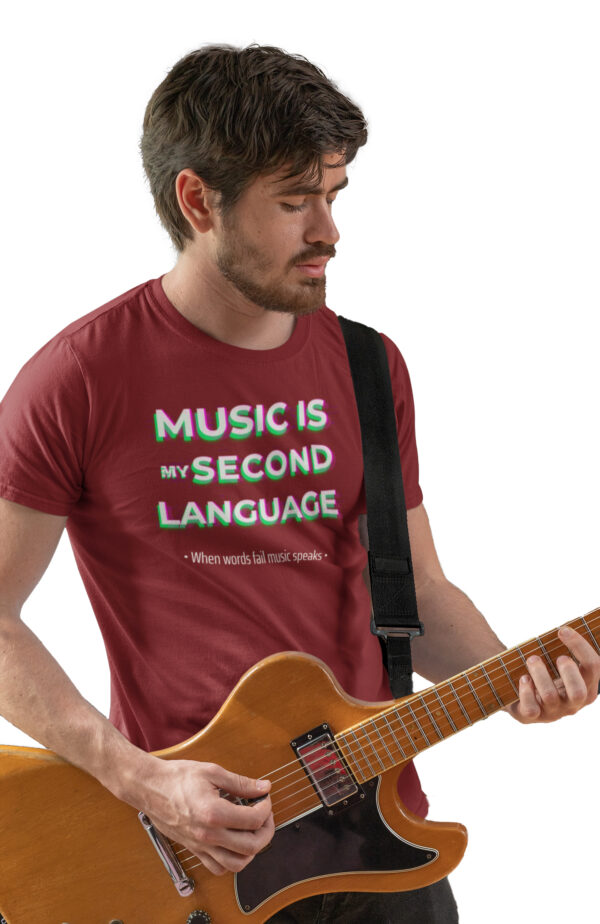 Music Is My Second Language Men's T-Shirt - Image 3