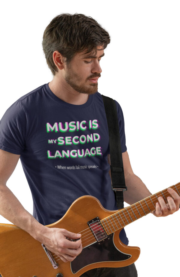 Music Is My Second Language Men's T-Shirt - Image 4