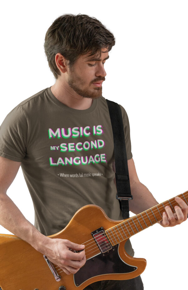 Music Is My Second Language Men's T-Shirt - Image 5