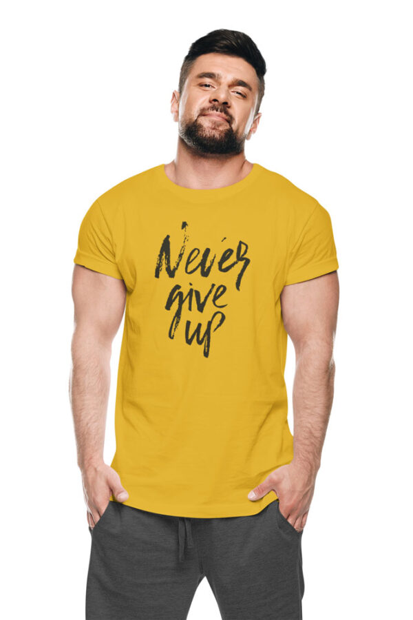 Never Give Up Positivity T-Shirt for Men - DK - Image 5