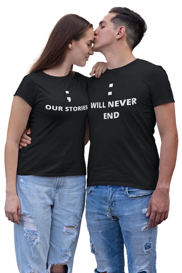 Our stories Will Never End Valentine Couples T-Shirt - LT - Image 4