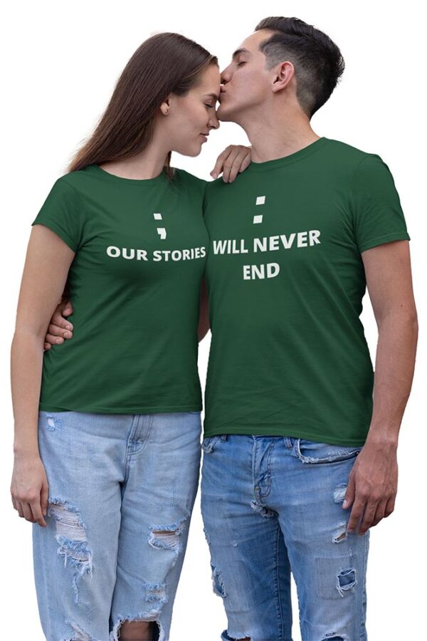 Our stories Will Never End Valentine Couples T-Shirt - LT - Image 5