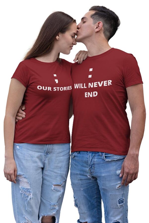 Our stories Will Never End Valentine Couples T-Shirt - LT - Image 6