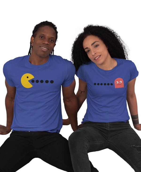 Pac Man Game Valentine Couples T-Shirt - DK - Image 3