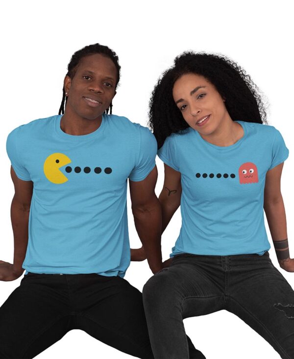 Pac Man Game Valentine Couples T-Shirt - DK