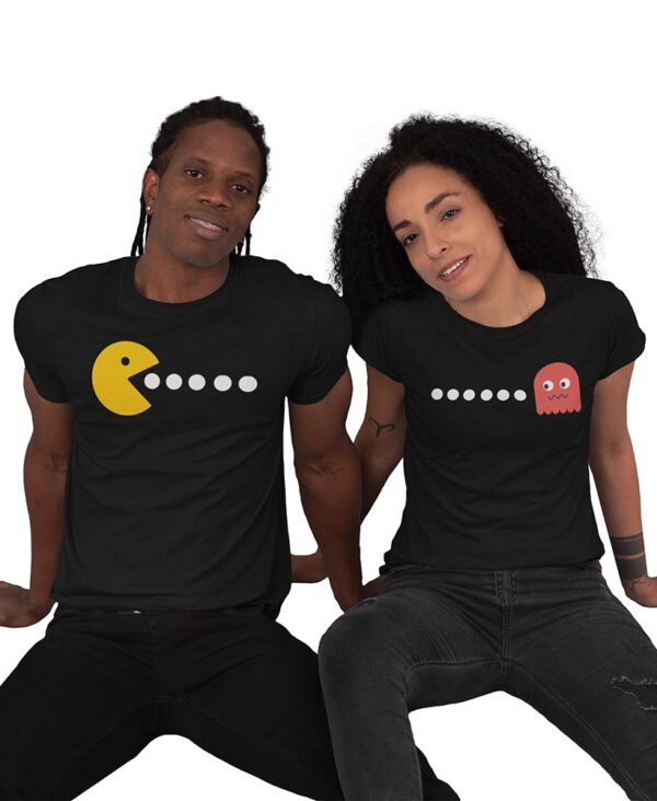 Pac Man Game Valentine Couples T-Shirt - LT