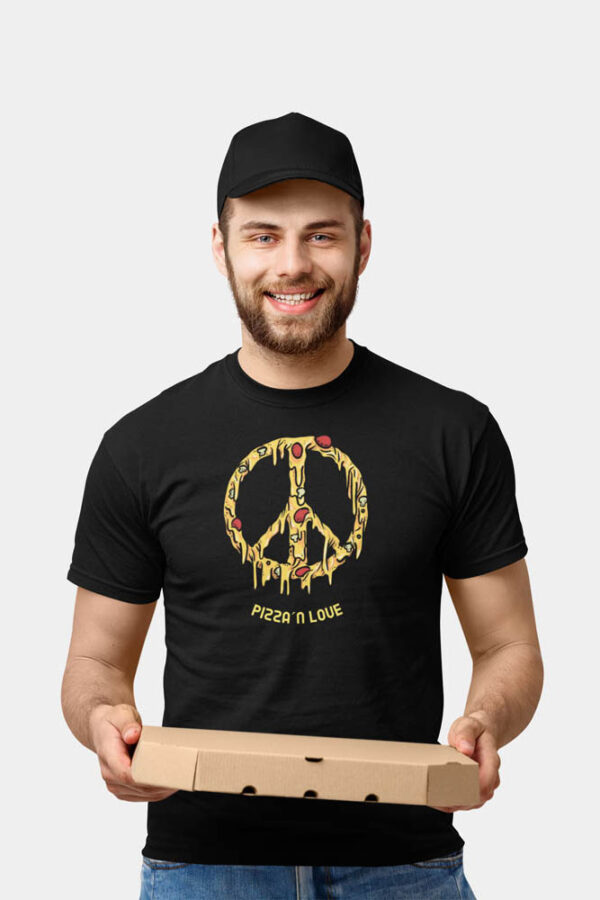 Pizza and Love Foodie Men's T-Shirt - Image 5