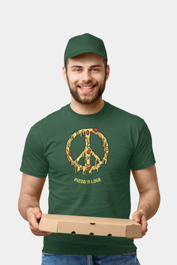 Pizza and Love Foodie Men's T-Shirt - Image 6