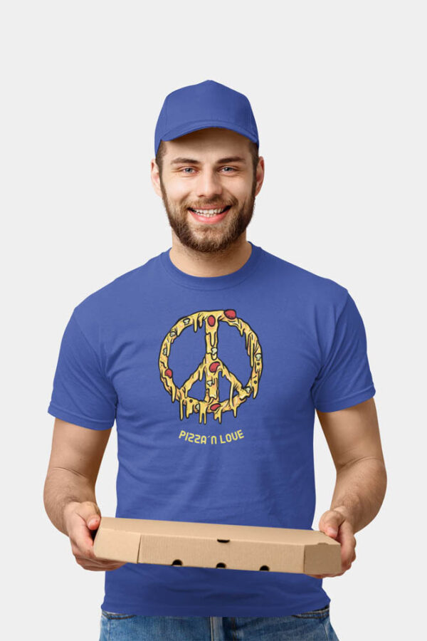 Pizza and Love Foodie Men's T-Shirt - Image 4