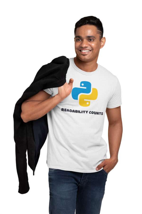 Python Readability Counts Programmer T-Shirt for Men - DK - Image 2