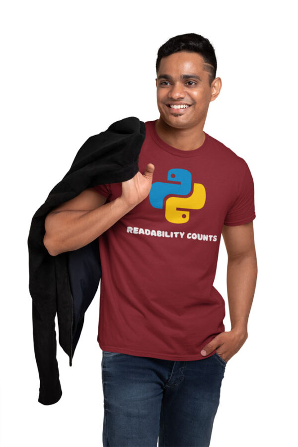 Python Readability Counts Programmer T-Shirt for Men – LT - Image 2